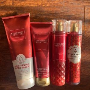 Strawberry Pound Cake Bath and Body Works Set NWT